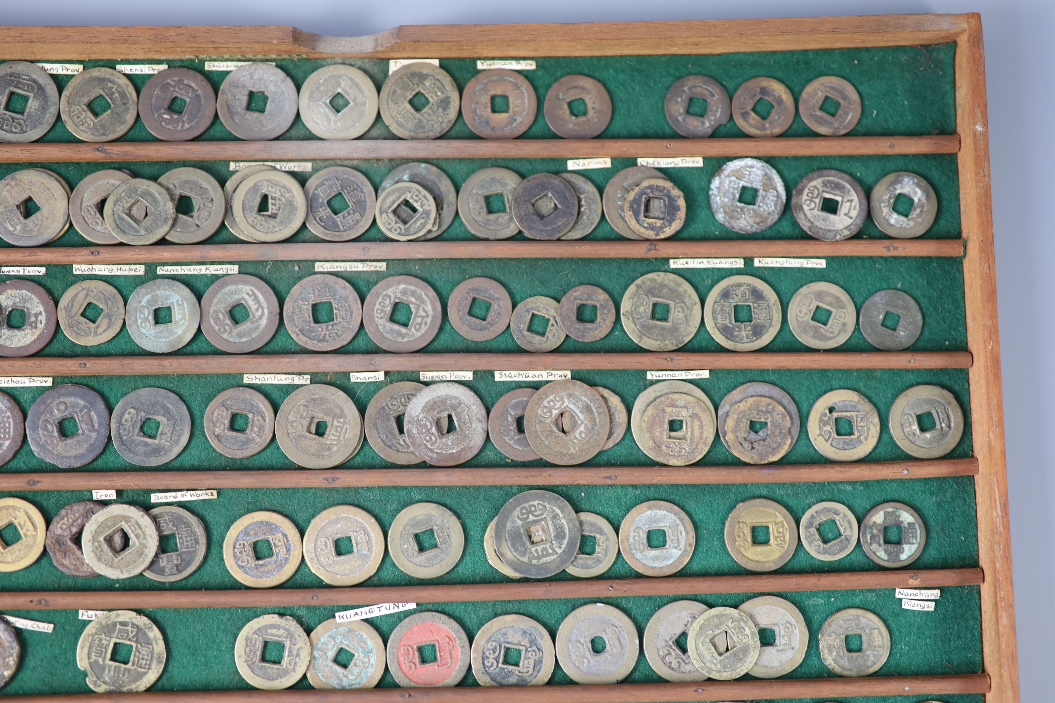 China, a large quantity bronze round coins, Qing dynasty and Taiping Rebellion,